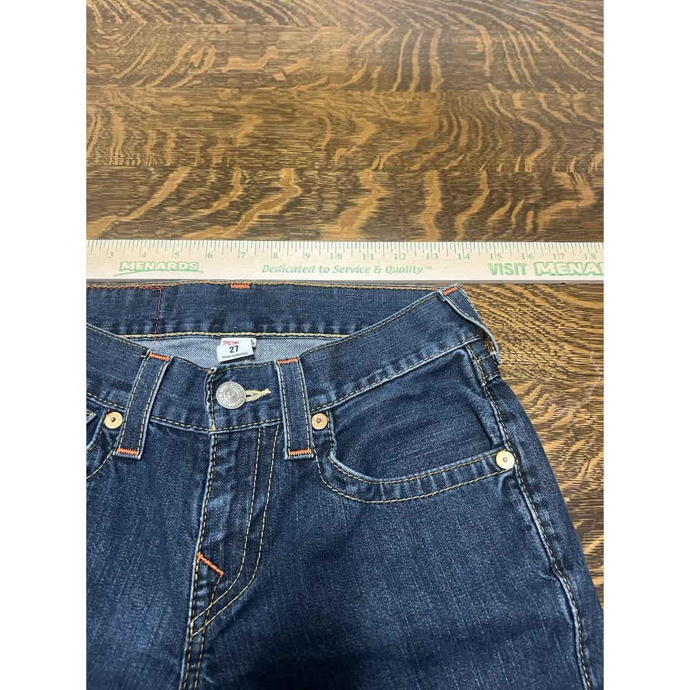 Vintage True Religion Skinny Jeans Womens 27 Dark Wash Flap Pocket Y2K - Picture 7 of 8